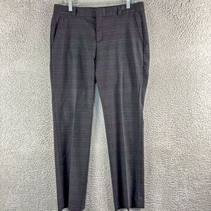 Banana Republic Reegan Dress Pants Womens 8 Gray‎ Plaid Office Business Casual